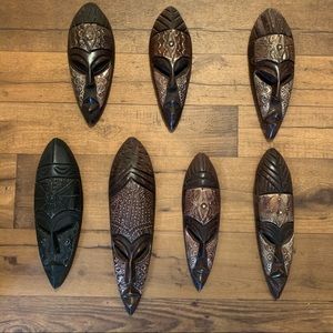 Wooden Mask Set from Kenya Set of 7